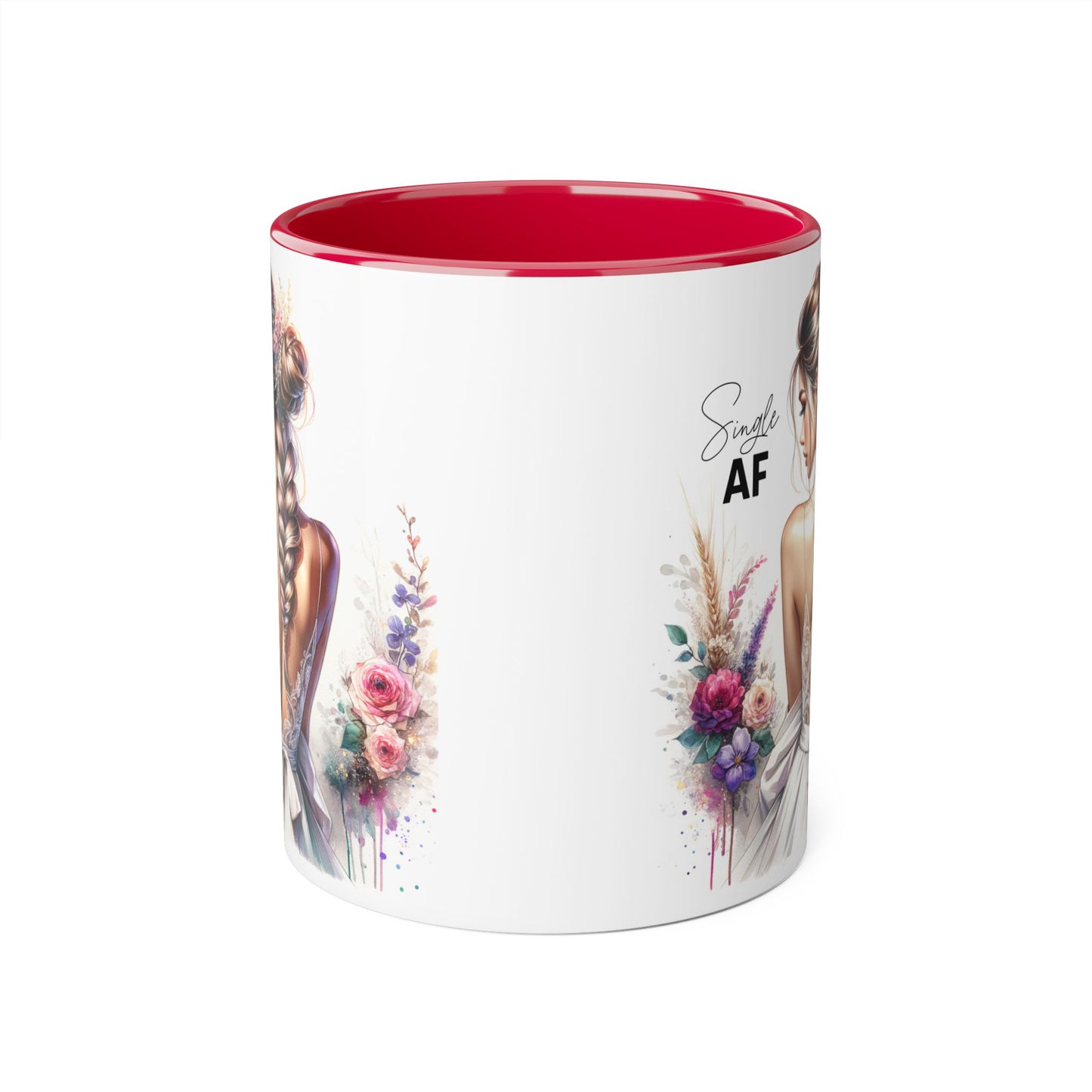 Elegant Floral Accent Mug, Simple AF Coffee Cup, Unique Gifts for Her, Cozy Home Decor, Bridal Shower, Birthday, Everyday Use