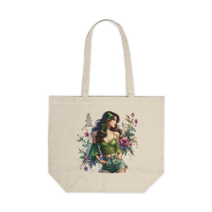 I Am My Own Happily Ever After  Empowering Floral Tote Bag with Inspirational Quote, Canvas Shopping Bag, Reusable Grocery Tote, Eco-Friendly Gift for Women, Everyday Use