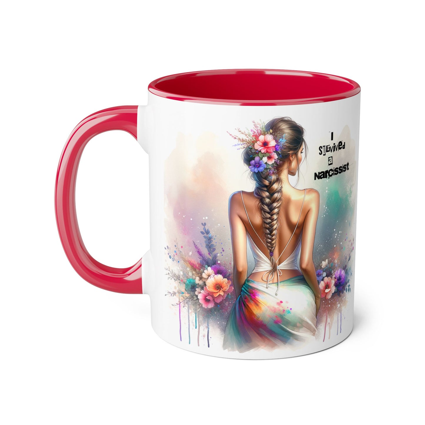 Chic Accent Mug, I Tried to be a Narcissist, Unique Gift, Floral Art, Coffee Lover, Home Decor, Inspiring Quote Mug