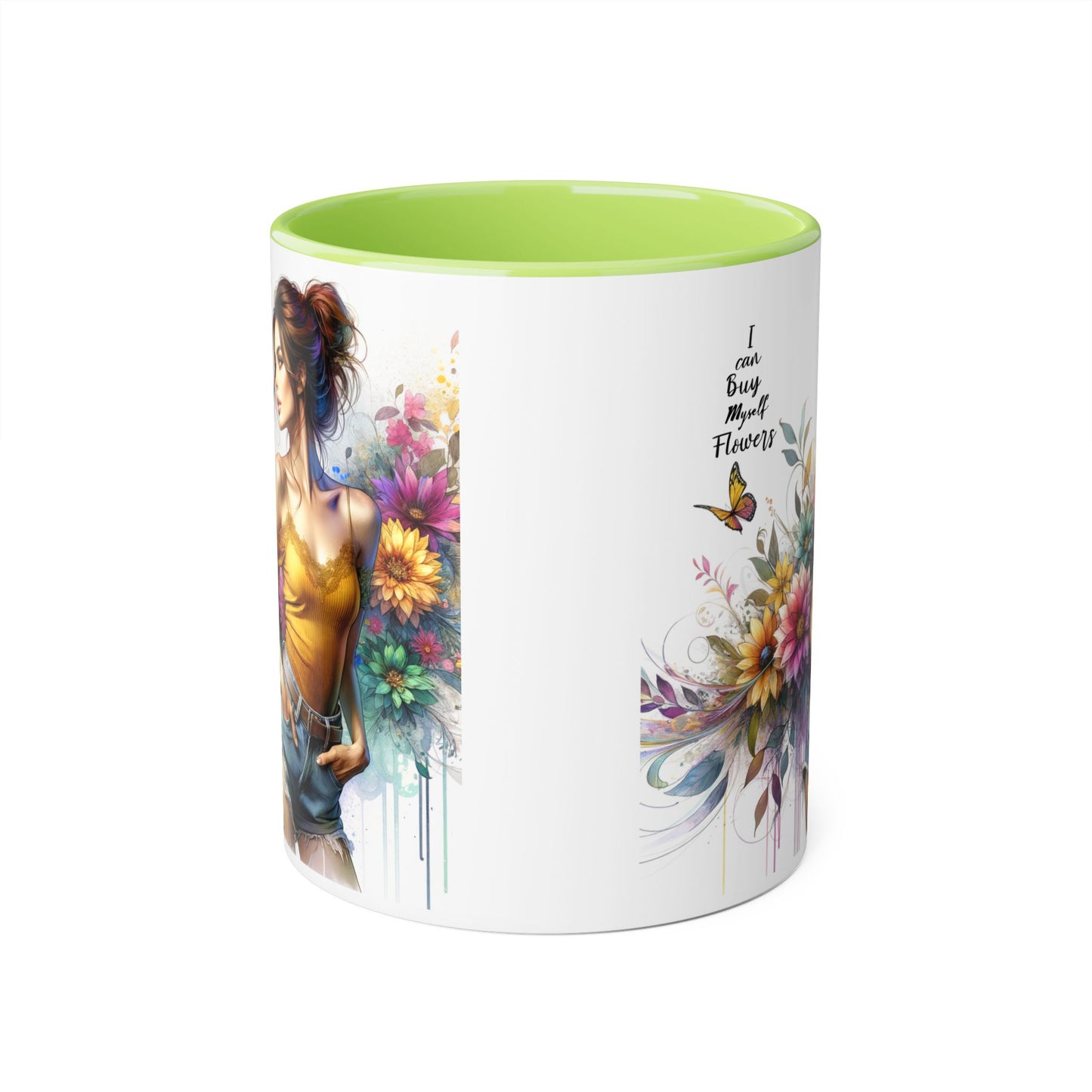 I Can Buy Myself Flowers Floral Vibes Coffee Mug, Art Mug for Flower Lovers, Gift for Gardeners, Birthday Mug, Home Decor