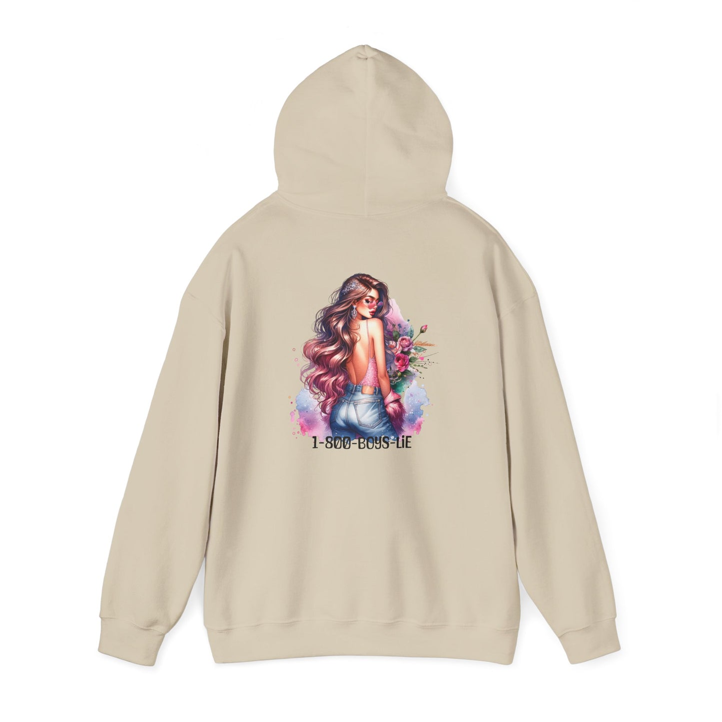 1-800-Boys-Lie Floral Art Hooded Sweatshirt, Cozy Unisex Hoodie, Everyday Wear, Gift for Her, Casual Style