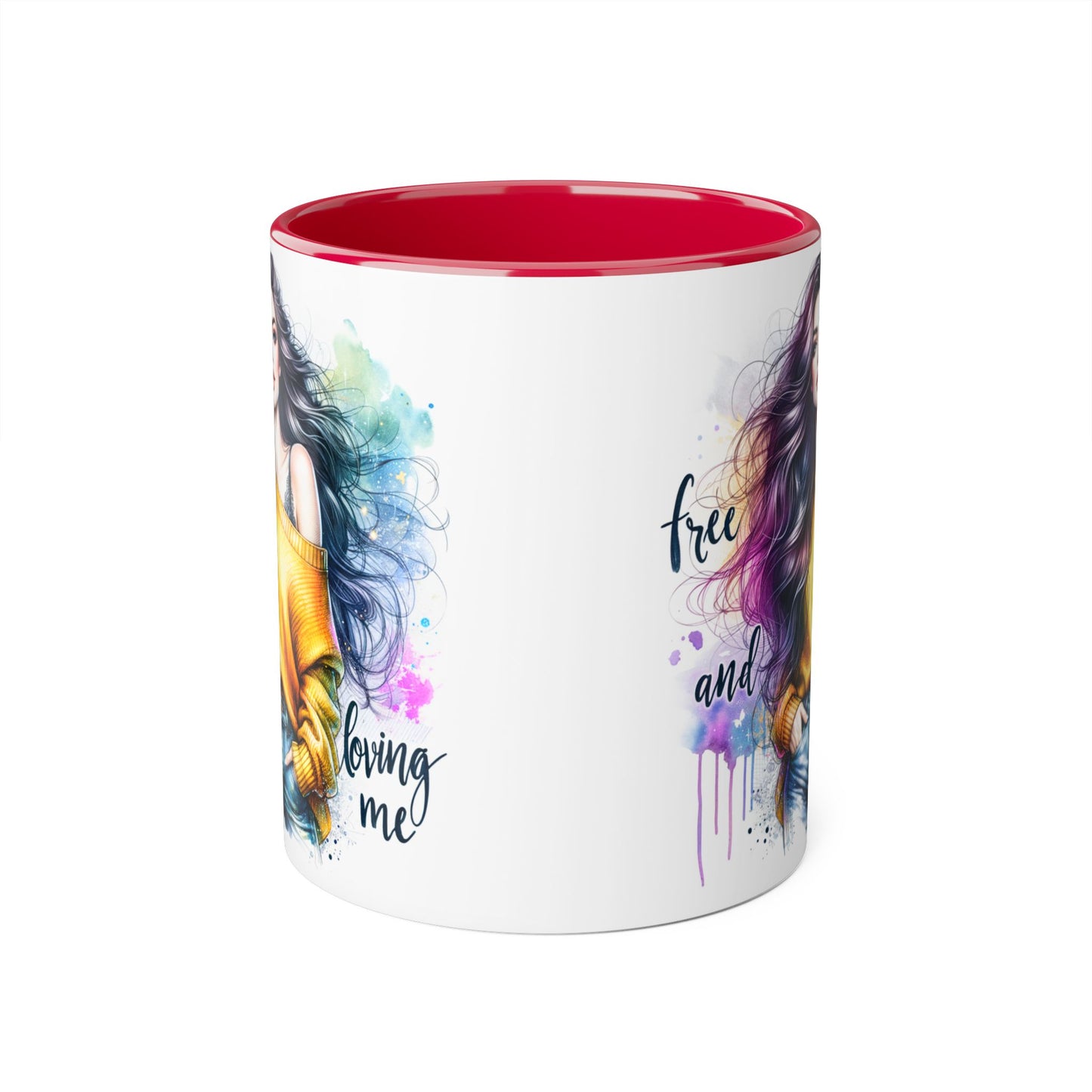 Colorful Inspirational Accent Mug, Free and Loving Me Coffee Cup, Artistic Drinkware Gift for Her, Vibrant Daily Motivation, Birthday [...]