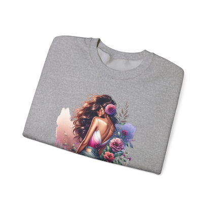 1-800-Boys-Lie Boss Babe Floral Sweatshirt | Unisex Comfortable Crewneck, Trendy Gift for Her, Affirmation Clothing, Cozy Fashion