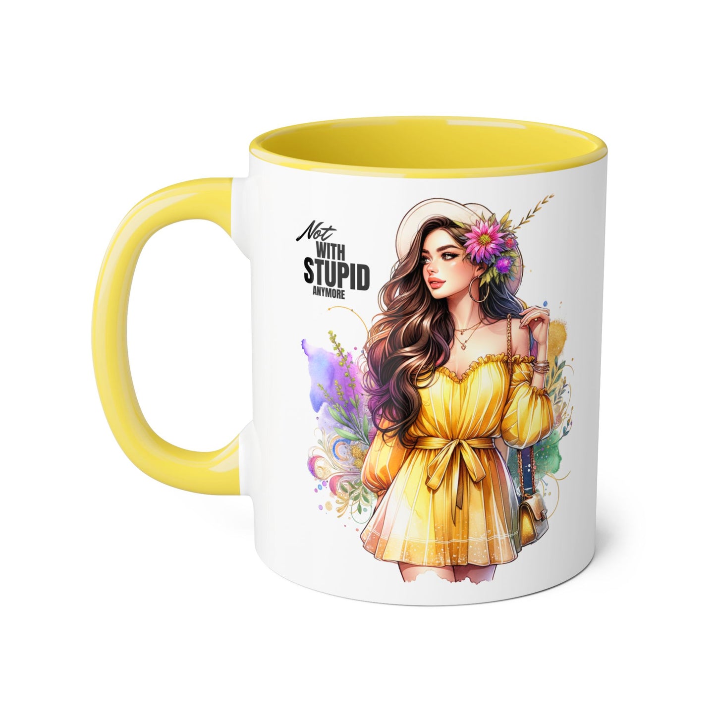 Not With Stupid Anymore Humoristic 11oz Accent Mug