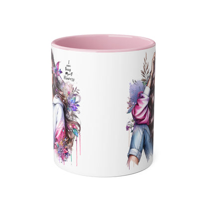 I Can Buy Myself Flowers Artistic Floral Accent Mug | I Keep My Hopes + Dreams, Coffee Cup for Gifts, Home Decor, Birthdays, Self-Care, Tea Lovers