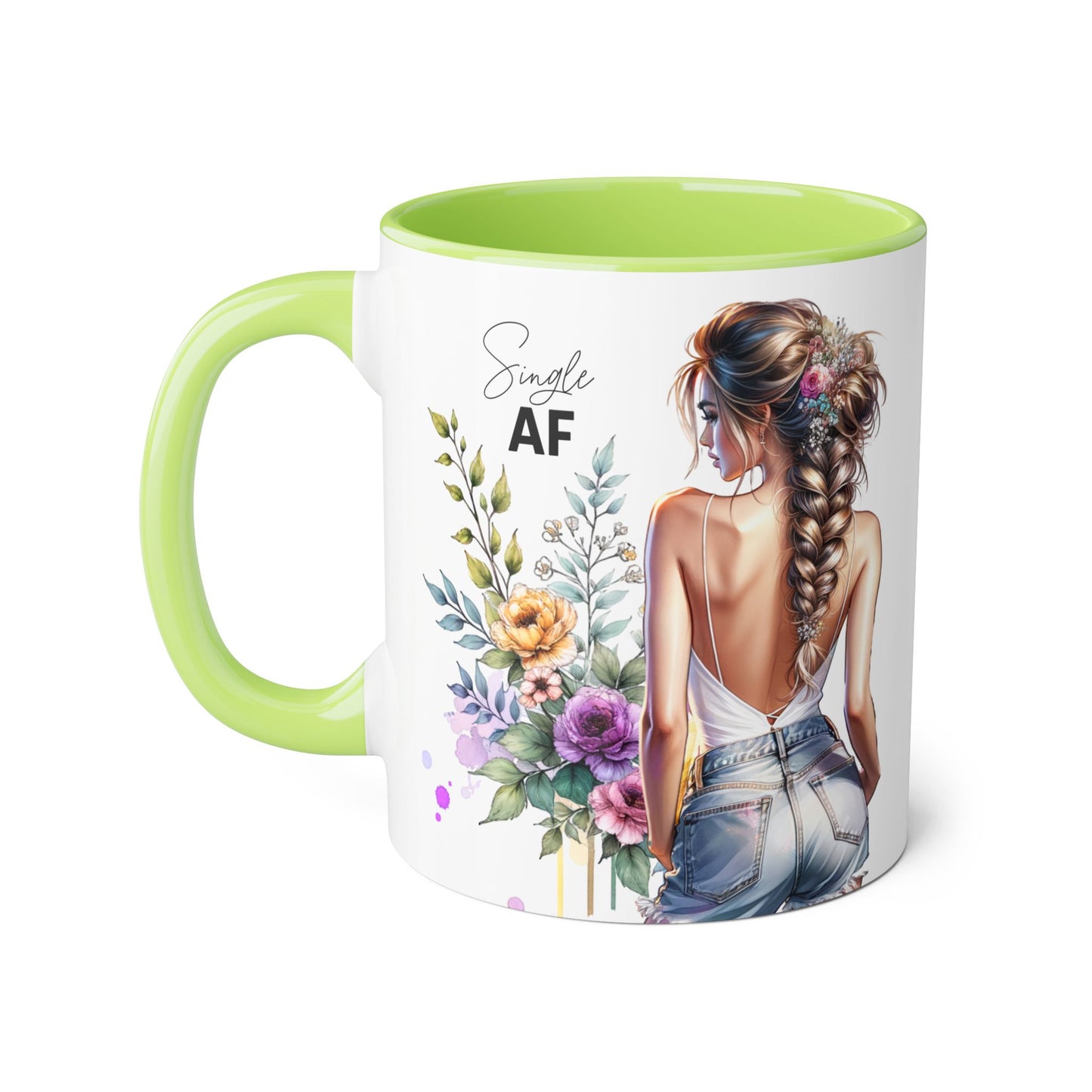 Single AF Chic Floral Accent Mug for Single Ladies | Perfect Gift for Birthdays, Weddings, or Just Because