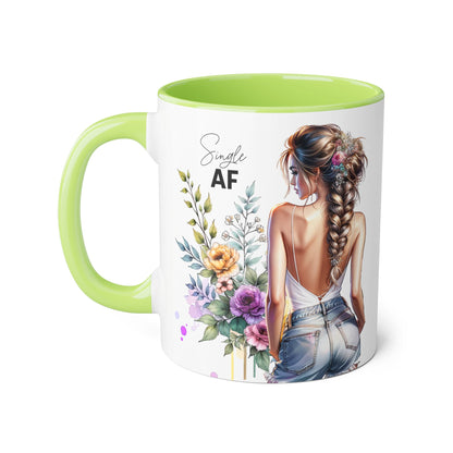 Single AF Chic Floral Accent Mug for Single Ladies | Perfect Gift for Birthdays, Weddings, or Just Because