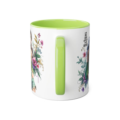 I Am My Own Happily Ever After Empowered Woman Accent Mug, Inspirational Coffee Cup, Floral Art Mug, Perfect Gift for Her, Motivational Drinkware