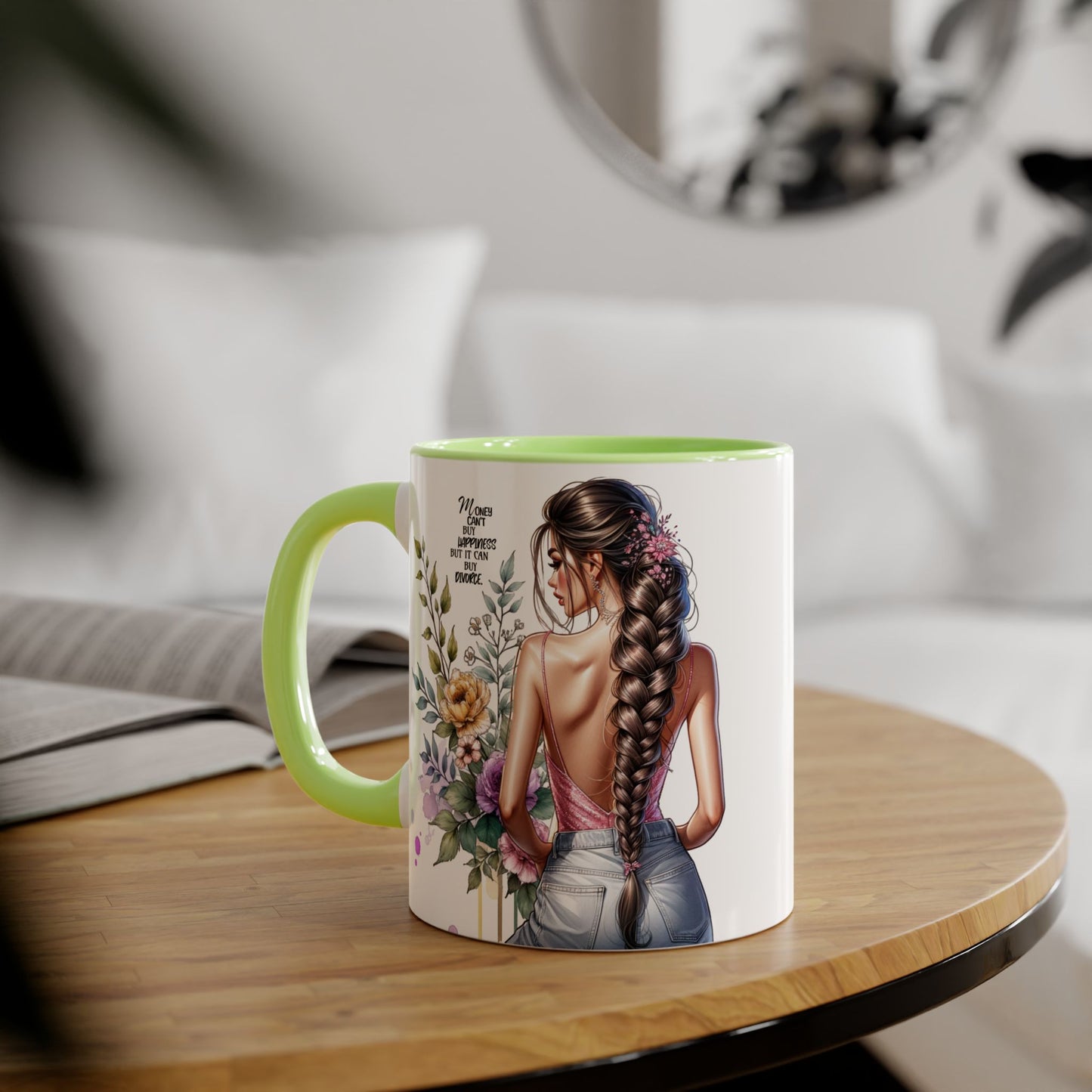 Mug Money Can't Buy Happiness But It Can Buy Divorce Humoristic 11oz Accent Mug