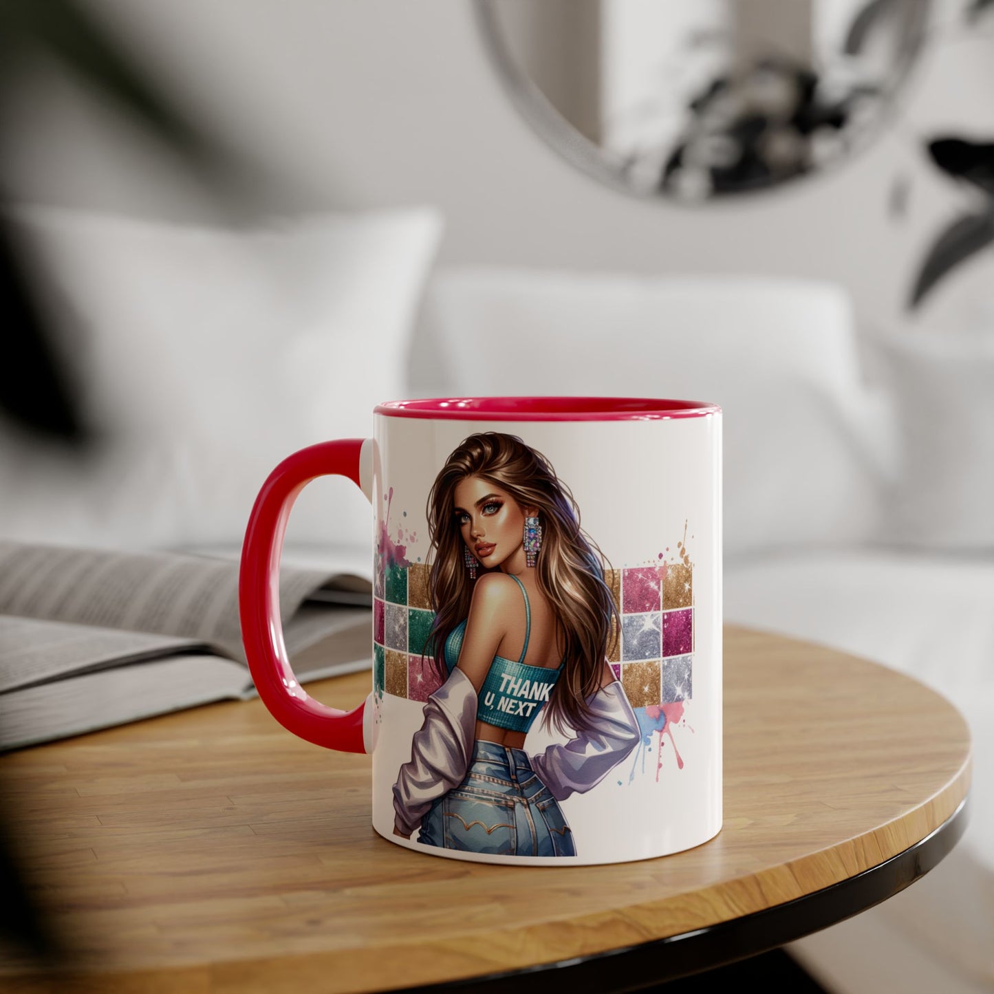 Thank U, Next Chic Coffee Mug, Trendy Drinkware, Stylish Gift for Her, Art-Inspired Accent Mug, Perfect for Birthdays, Home Decor, Coffee Lover