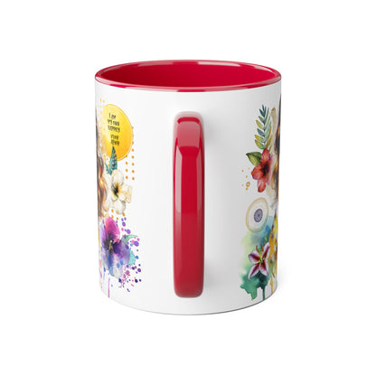 I Am My Own Happily Ever After Inspirational Floral Accent Mug - 11oz Motivational Coffee Cup for Women