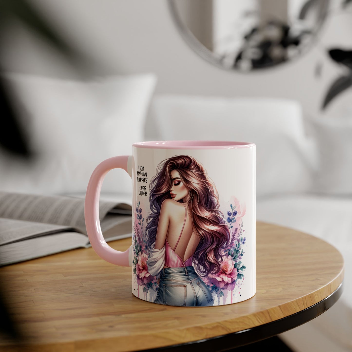 I Am My Own Happily Ever After Accent Mug - 11oz Floral Inspirational Coffee Cup