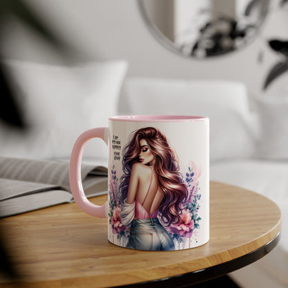 I Am My Own Happily Ever After Accent Mug - 11oz Floral Inspirational Coffee Cup