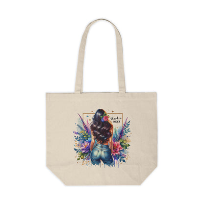 Thank U, Next Stylish Canvas Shopping Tote Bag, Floral Tote, Eco-Friendly Grocery Bag, Chic Shopper, Gift for Her, Market Tote
