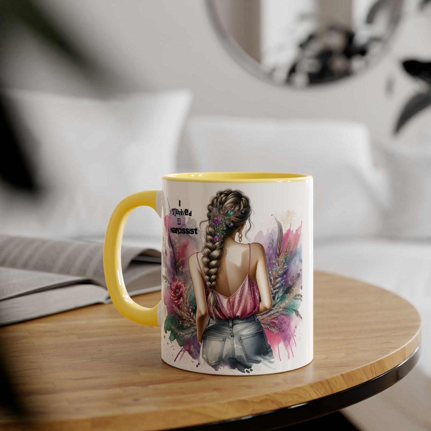 Artistic Narcissist Mug - 11oz Coffee Cup, Unique Gift, Inspirational Quote, Floral Design, Perfect for Friends & Family