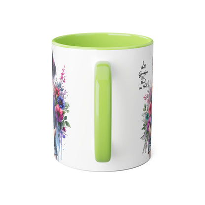 I Hold Grudges, I'll Heal in Hell  Humoristic Floral Accent Mug, 11oz Coffee Cup for Grandma, Gift for Her, Birthday Present, Mother's Day, Home Decor, Floral Design