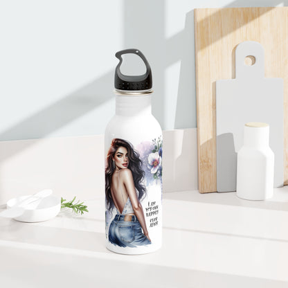 Floral Art Stainless Steel Water Bottle - "I Am My Own Happily Ever After "