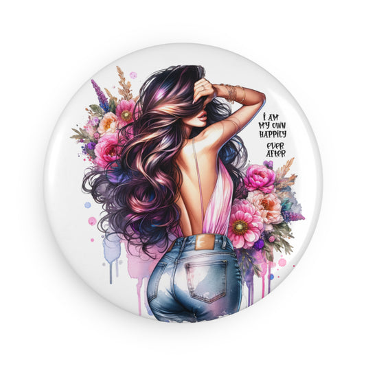 I Am My Own Happily Ever After Stylish Art Magnet, Round Floral Design, Inspirational Home Decor, Gift for Her, Positive Quote Magnet, Customizable Fridge Magnet, [...]