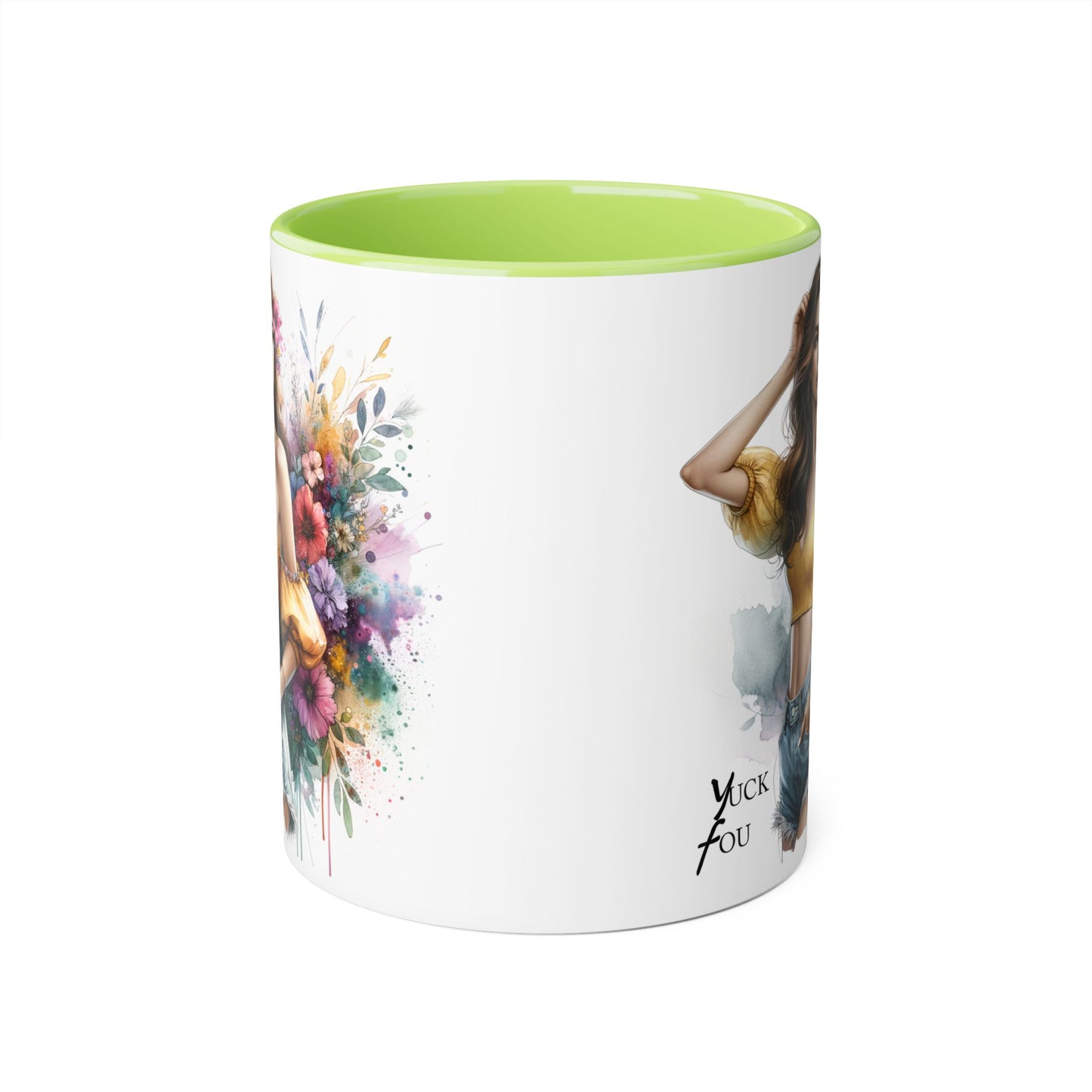 Yuck Fou Floral Accent Mug: Stylish Coffee Cup for Home, Gifts, Birthdays, Tea Lovers, Art Enthusiasts