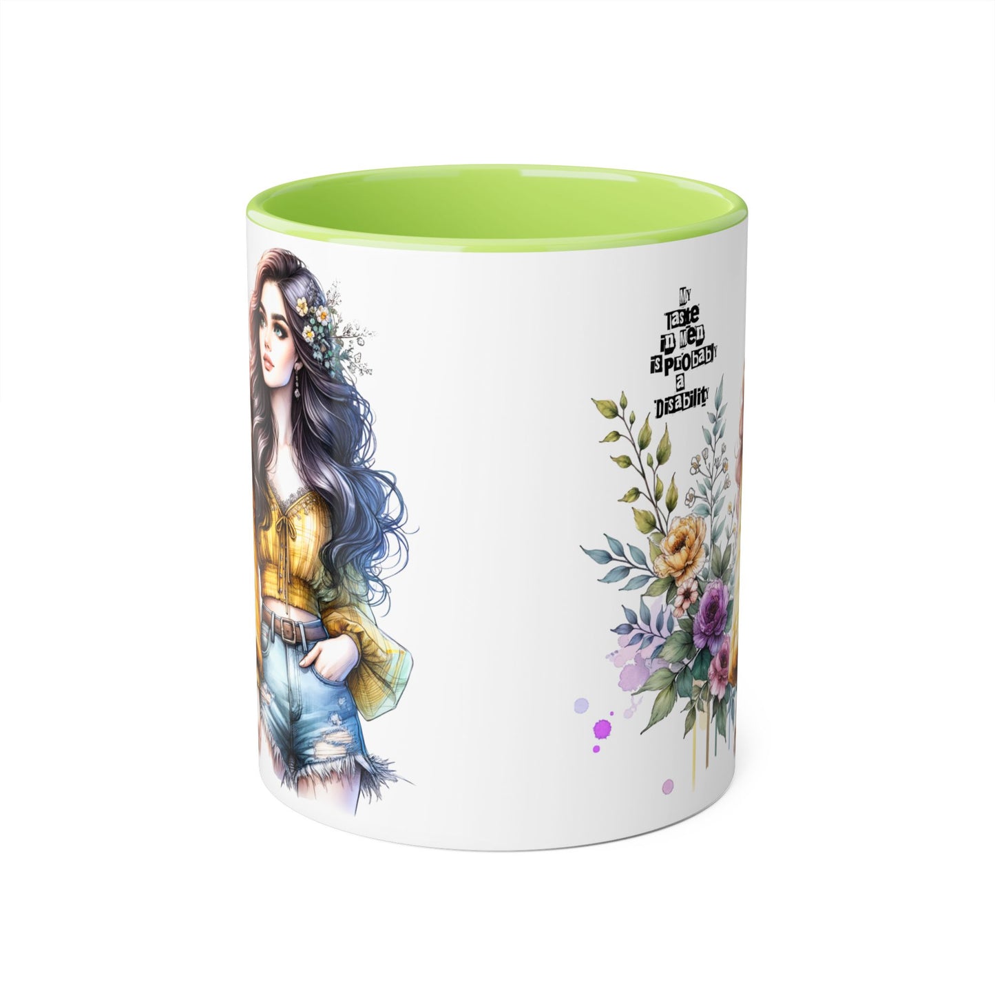 Funny Accent Mug - My Taste in Men is Probably a Disability Humor 11oz Cup