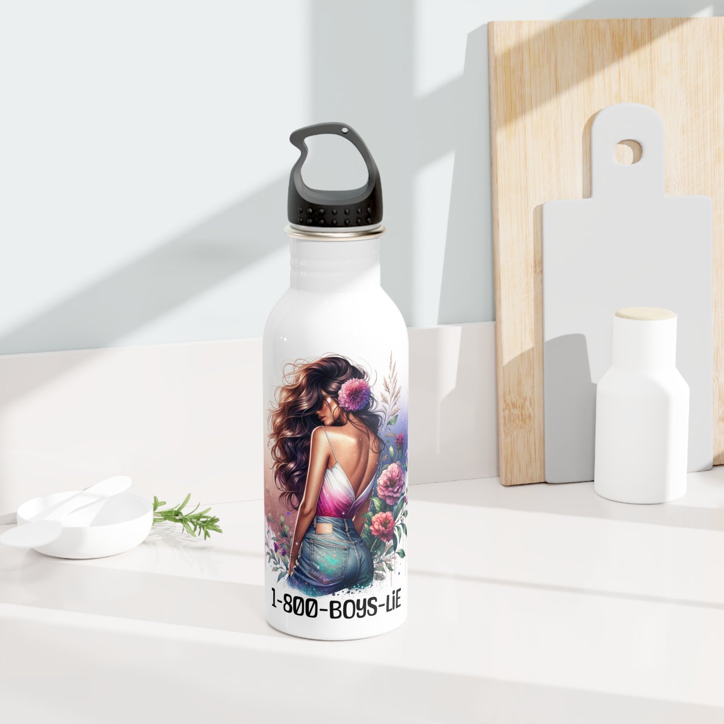 1-800-Boys-Lie Stainless Steel Water Bottle with Floral Design, Trendy Water Bottle, Gift for Her, Motivational Fitness Bottle, Eco-Friendly [...]