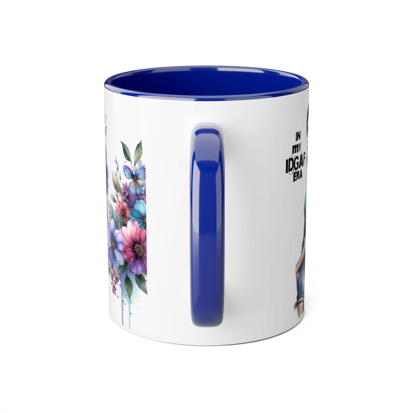 Bold Floral IDGAF Era Mug | Unique Coffee Gift | Retro Vibes | Sassy Tea Cup | Fun Home Decor | Statement Drinkware | 11oz Accent Mug