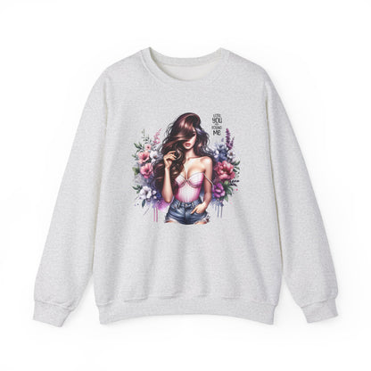 Lost You And Found Me Floral Graphic Crewneck Sweatshirt, Vibrant Sweatshirt, Cozy Casual Wear, Gift for Her, Floral Apparel, Spring Fashion