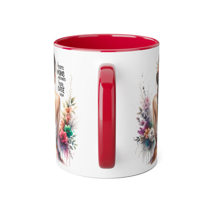 I Don't Make Mistakes, I Date Them Floral Art Accent Mug, Inspirational Coffee Cup, Gift for Moms, Home Decor, Unique Tea Mug, Personal Touch Gift