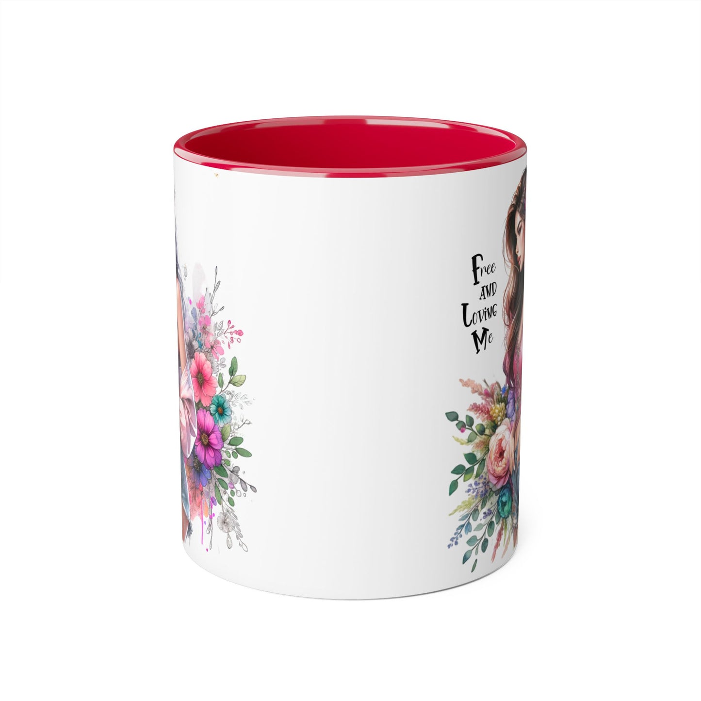 Bohemian Floral Accent Mug, 11oz Coffee Cup, Artisanal Drinkware, Perfect Gift for Nature Lovers, Inspirational Quote Mug, Unique Home Decor