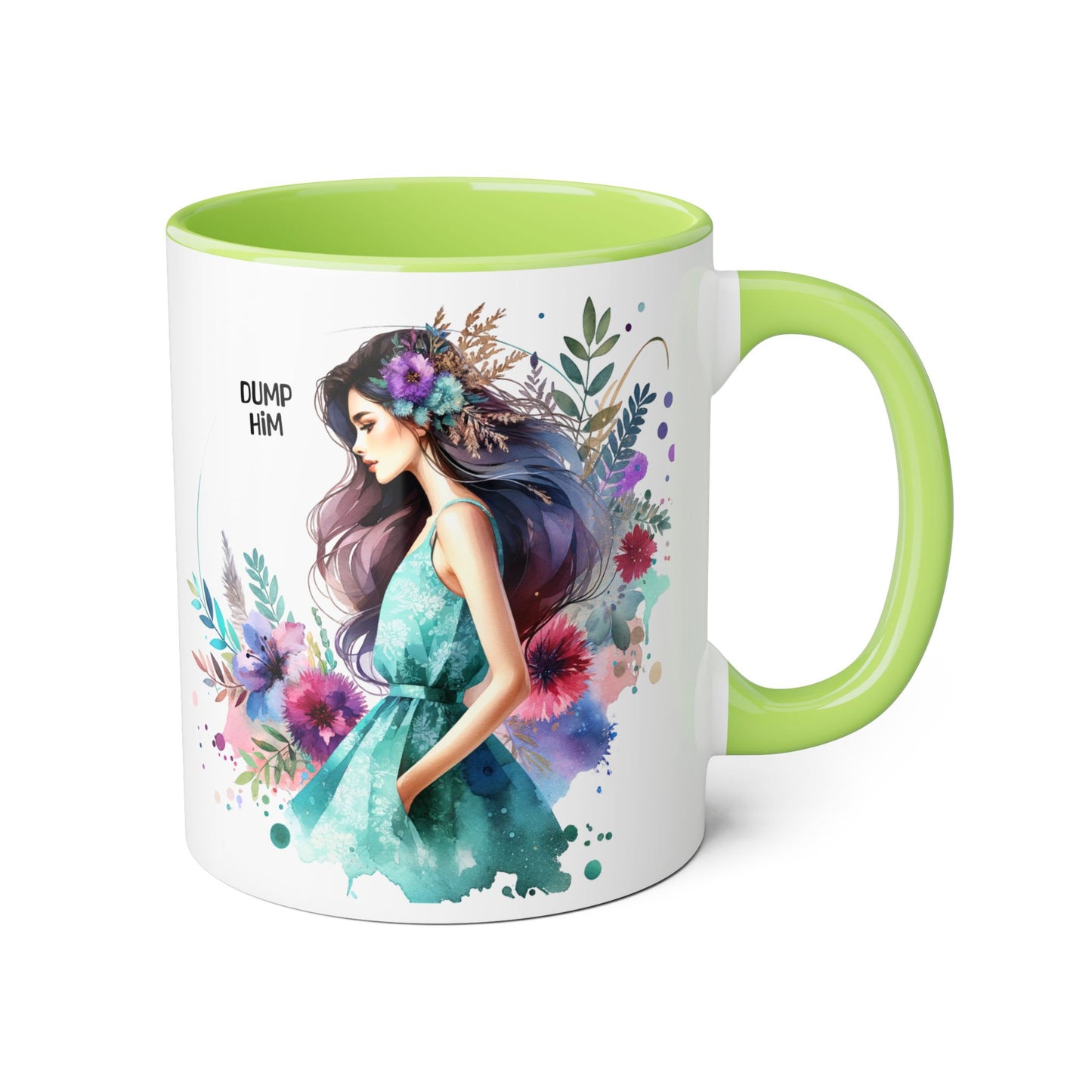 Whimsical Motivational Accent Mug, Inspirational Gift Mug, Cute Coffee Cup, Flower Art Drinkware, Unique Present for Friends