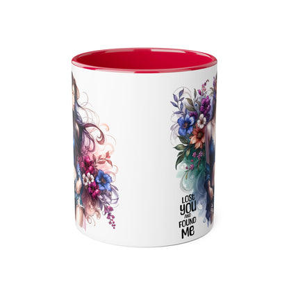 Floral Art Accent Mug - Lose You, Found Me | Unique Gift for Her, Coffee Lover, Tea Enthusiast, Birthday, Housewarming