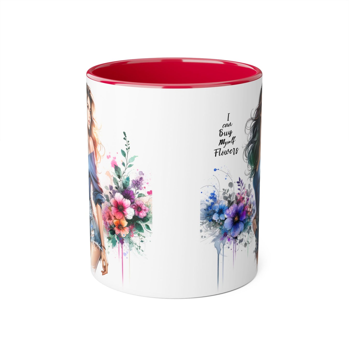 I Can Buy Myself Flowers Floral Twist Coffee Mug, Art Mug, Gift for Her, Creative Home Decor, Birthday Mug, Inspirational Drinkware, Busy with Flowers