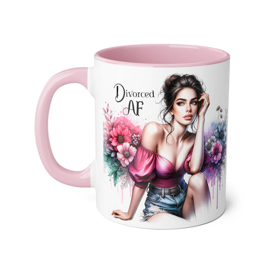 Divorced AF Accent Mug | Floral Art Coffee Cup | Gift for Newly Divorced | Self-Care Accessories | Empowering Drinkware | Unique [...]