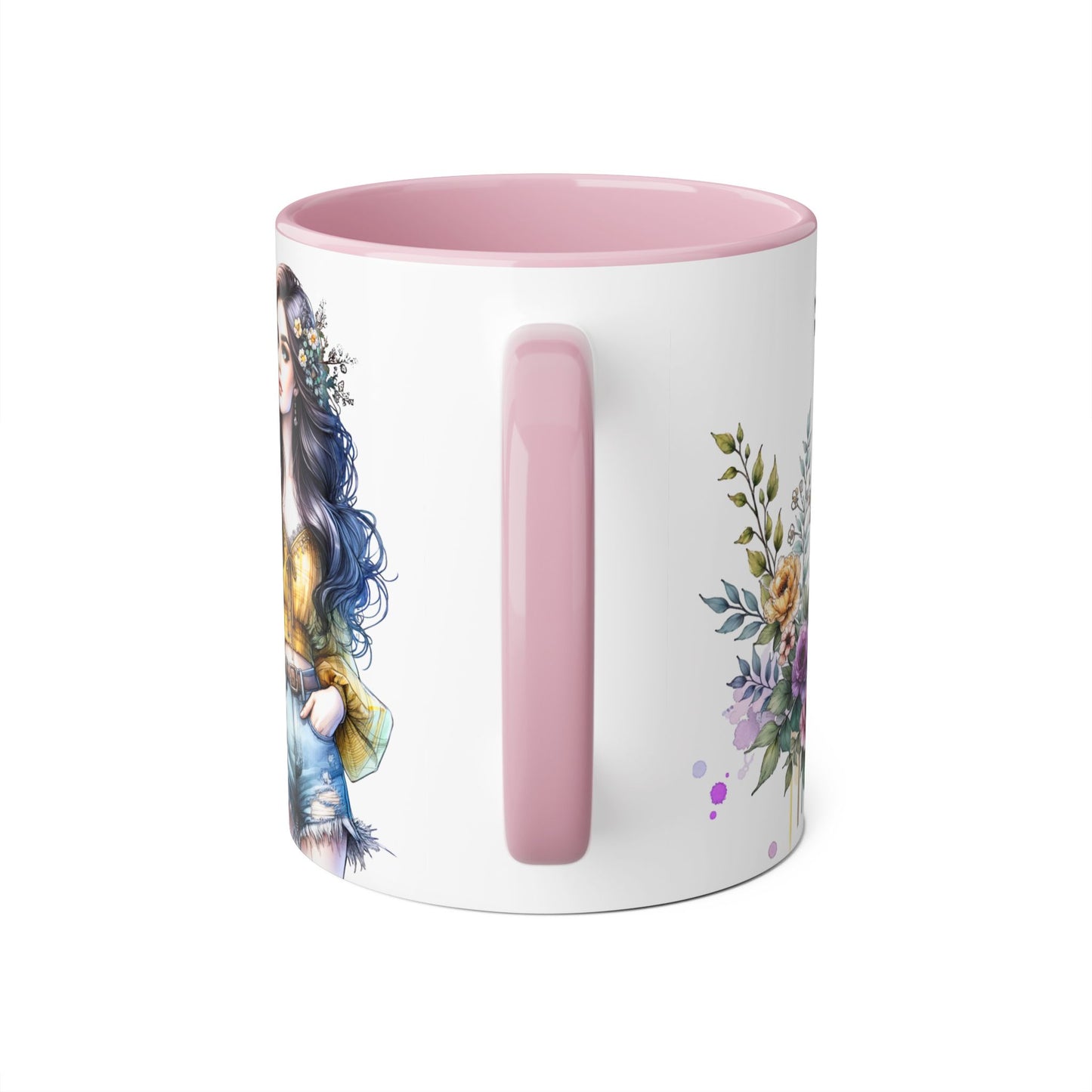 Inspirational Floral Accent Mug - 11oz, 'I Am My Own Happily Ever After '