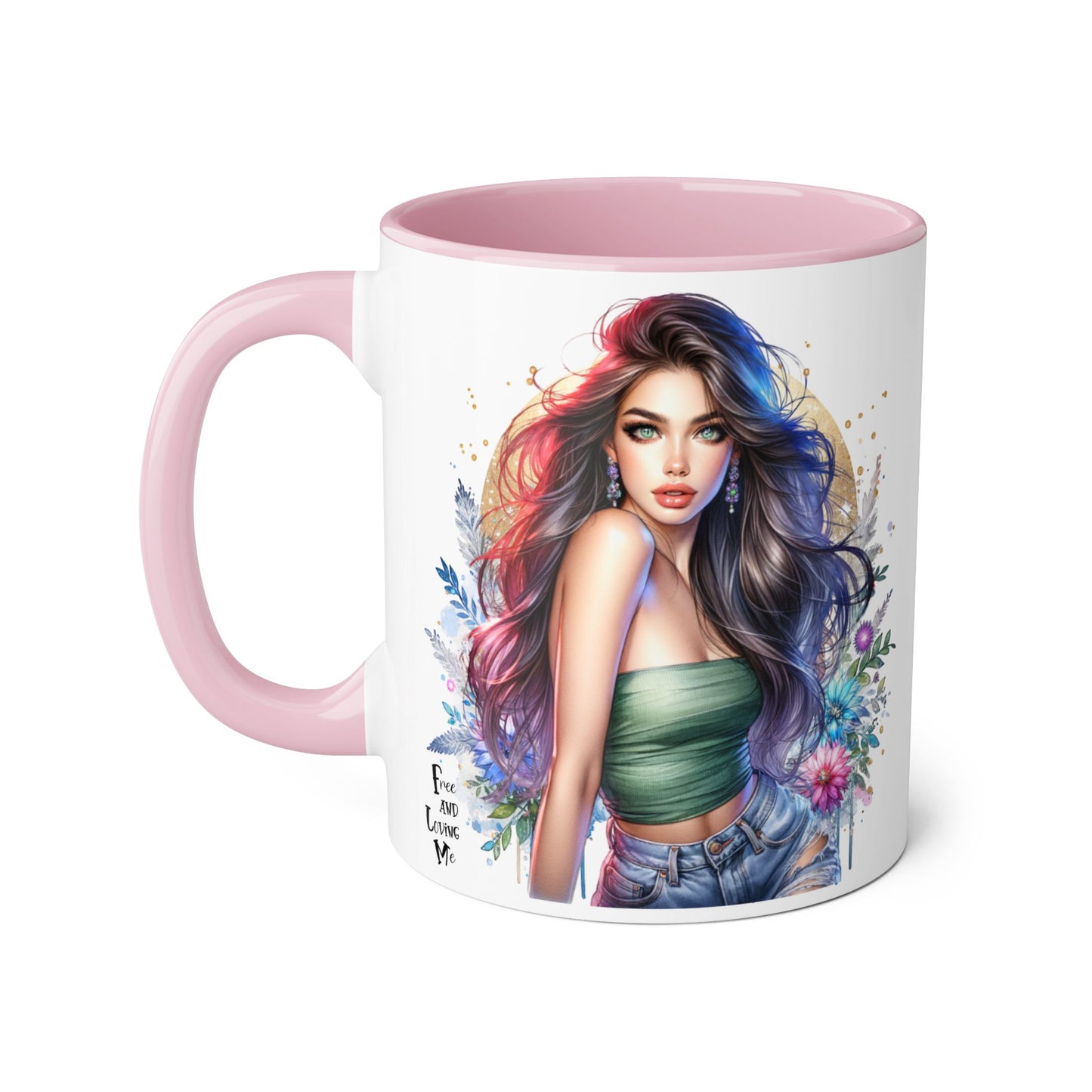 Bohemian Accent Mugs, Artistic Coffee Cup, Colorful Floral Mug, Gift for Her, Unique Art Collection, Cozy Vibe