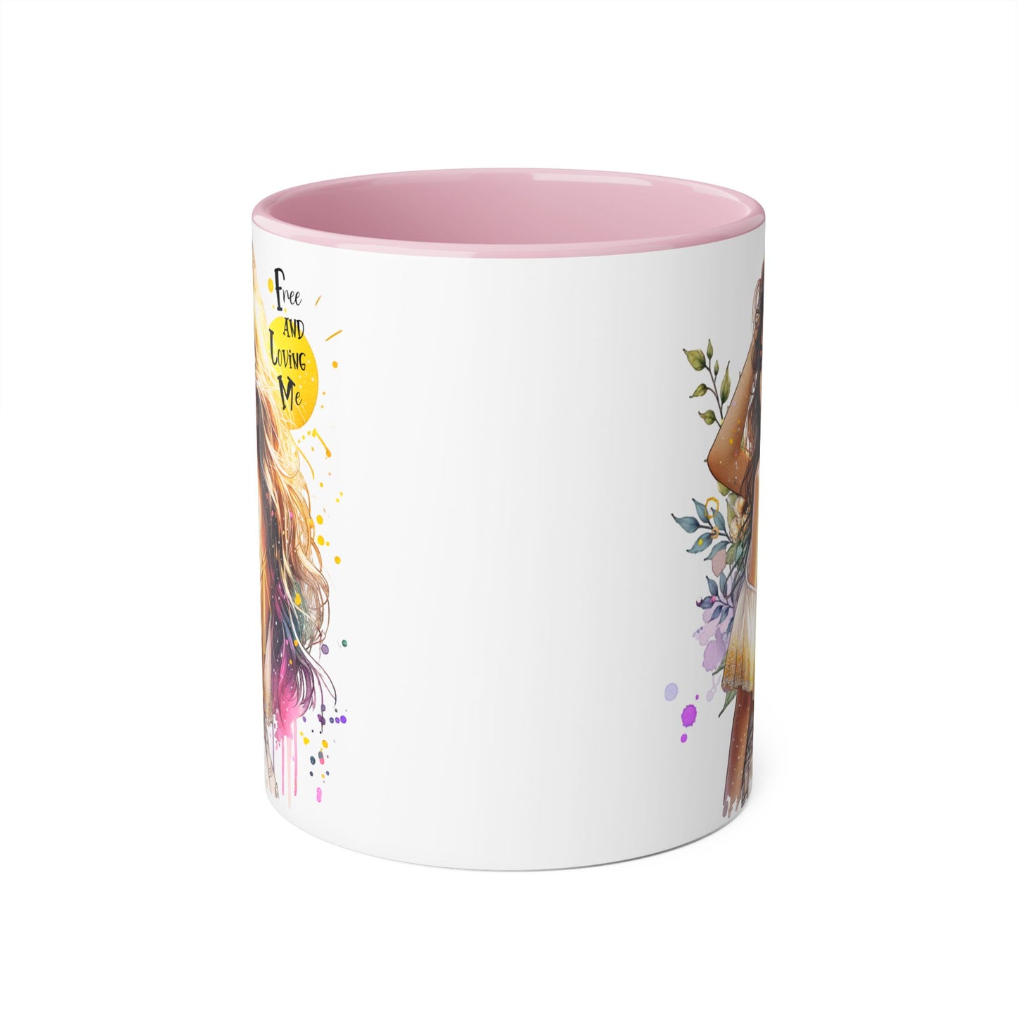 Free and Loving Me Boho Chic Accent Mug, Inspirational Coffee Cup, Free and Living Me, Gift for Her, Art Print Mug, Home Decor