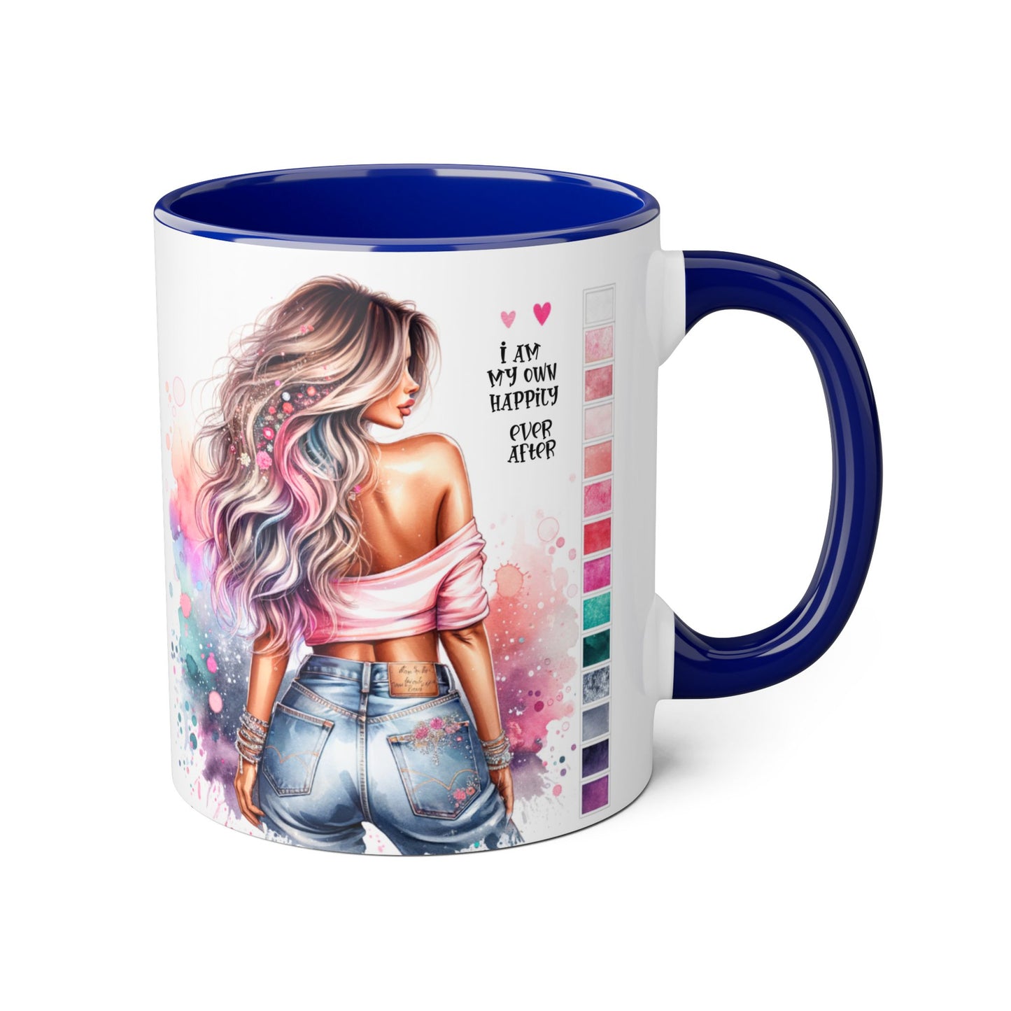 I Am My Own Happily Ever After Colorful Inspirational Accent Mug - Perfect for Coffee Lovers, Art Enthusiasts, Gift Ideas, Motivational Coffee Cup, Cozy Vibes