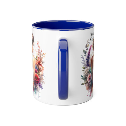 Yuck Fou Floral Artwork Accent Mug, 11oz Coffee Mug, Unique Gift for Her, Bohemian Style Mug, Personalized Coffee Cup