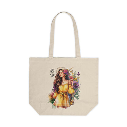 Lost You and Found Me Bohemian Floral Canvas Shopping Tote - Ideal for Eco-Friendly Shopping, Summer Picnics, Beach Days, or Gift Giving