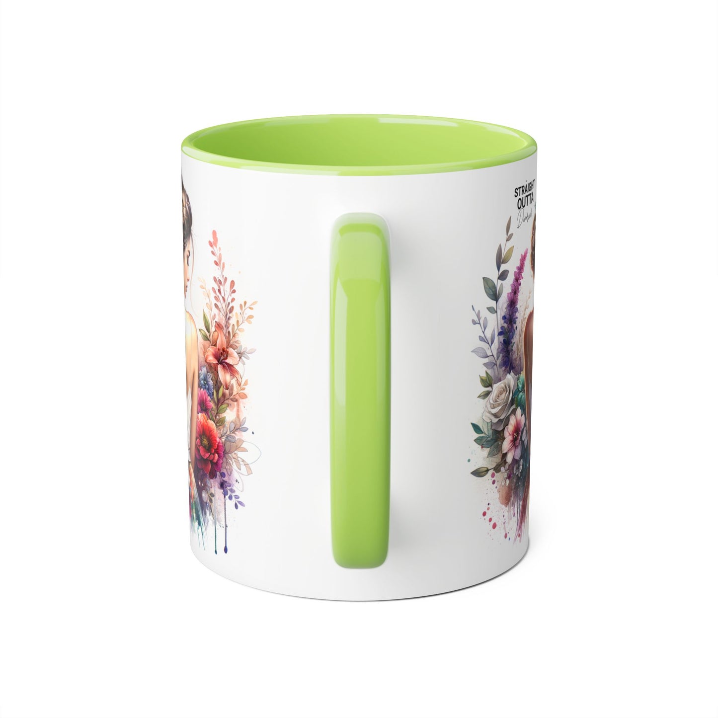 Straight Outta Divorced Humoristic Boho Floral Accent Mug, Inspirational Gift, Coffee Lover's Cup, Unique Art Mug, Straight Outta Beautiful, Personalized Drinkware