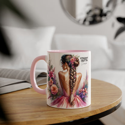 Straight Outta Divorced Humoristic Floral Art Accent Mug - Perfect Gift for Friends, Birthday Celebration, Mother's Day, Coffee Lover, Home Decor