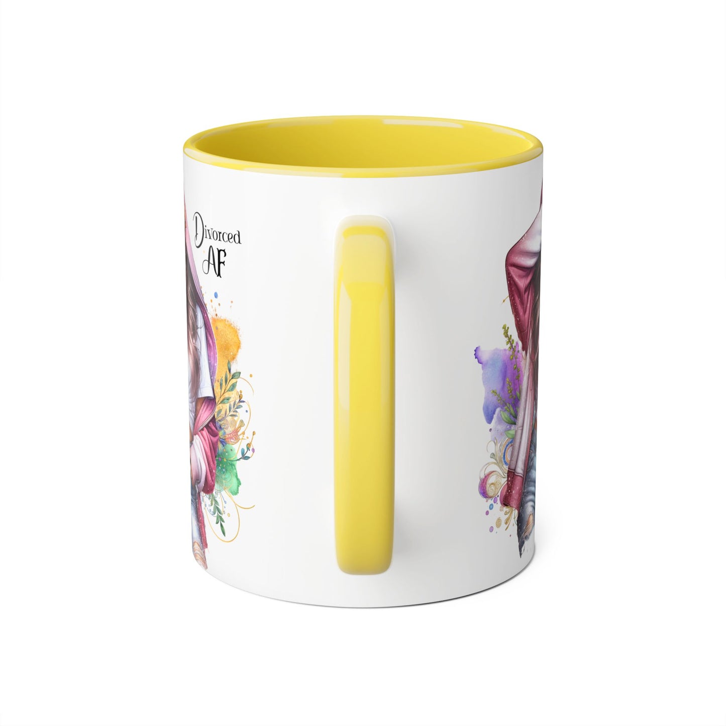 Trendy Accent Mug - 'Divorced AF' Design, Chic Gift for Friends, Coffee Lovers, Inspirational Drinkware, Birthday, Everyday Use