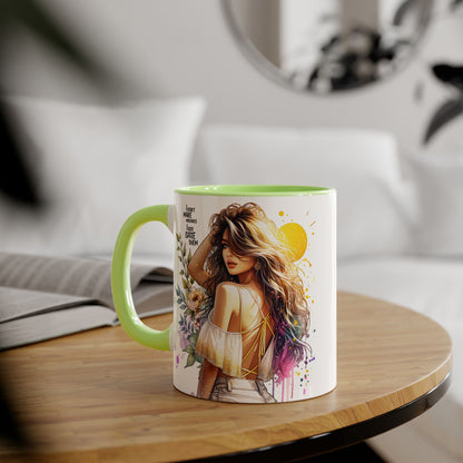 I Don't Make Mistakes, I Date Them Bohemian Floral Accent Mug, Inspirational Coffee Cup, Gift for Her, Art Coffee Mug, Unique Tea Mug, Home Decor