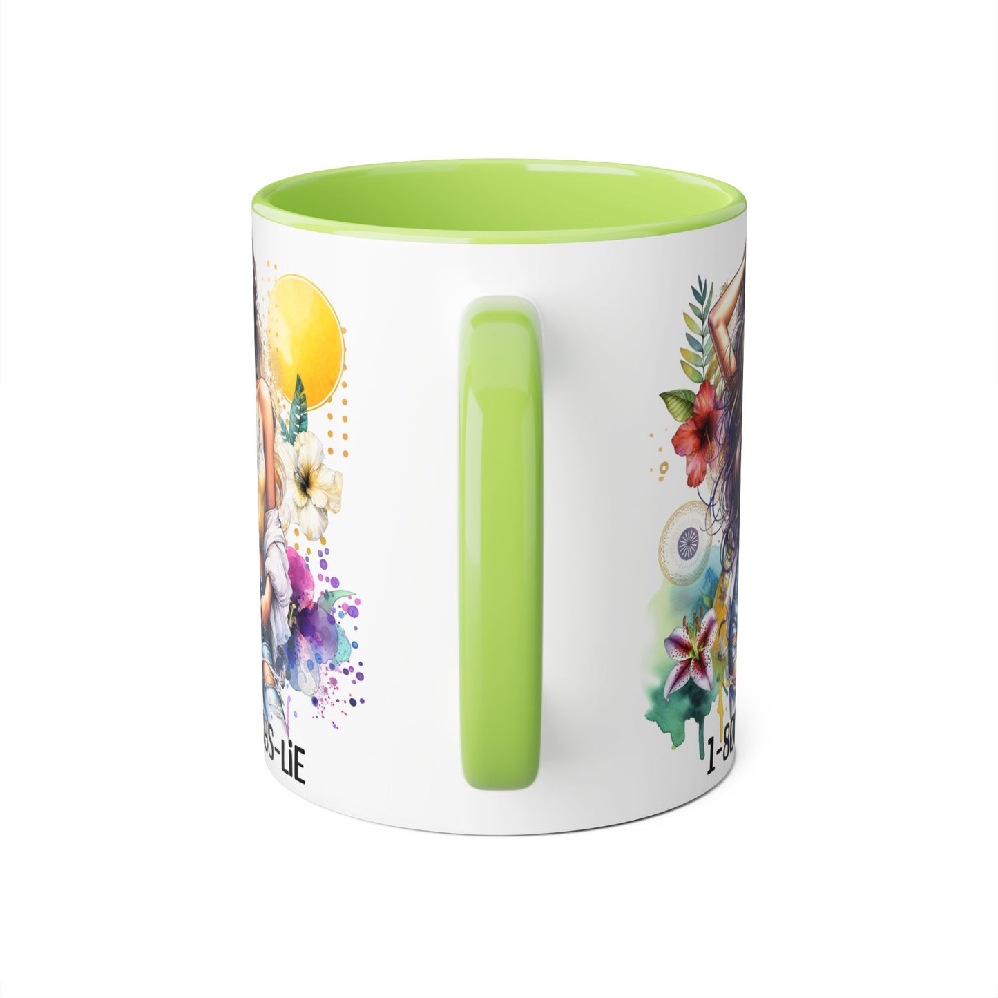 Vibrant Floral Accent Mug, 1-800-Boys-Lie Coffee Cup, Unique Art Mug, Gift for Her, Coffee Lover's Essentials