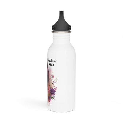 Thank U, Next Floral Stainless Steel Water Bottle | Thank You Next, Eco-Friendly, Water Bottle Gift, Summer Hydration, Artist Design, Floral Water Bottle