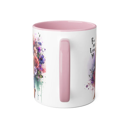 Free and Loving Me Bohemian Accent Mug, Floral Coffee Cup, Inspirational Gift for Her, Free and Loving Me Design, Unique Home Decor, Birthday, Special [...]