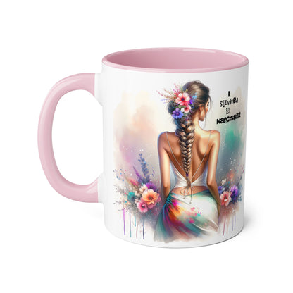 Chic Accent Mug, I Tried to be a Narcissist, Unique Gift, Floral Art, Coffee Lover, Home Decor, Inspiring Quote Mug