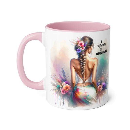 Chic Accent Mug, I Tried to be a Narcissist, Unique Gift, Floral Art, Coffee Lover, Home Decor, Inspiring Quote Mug