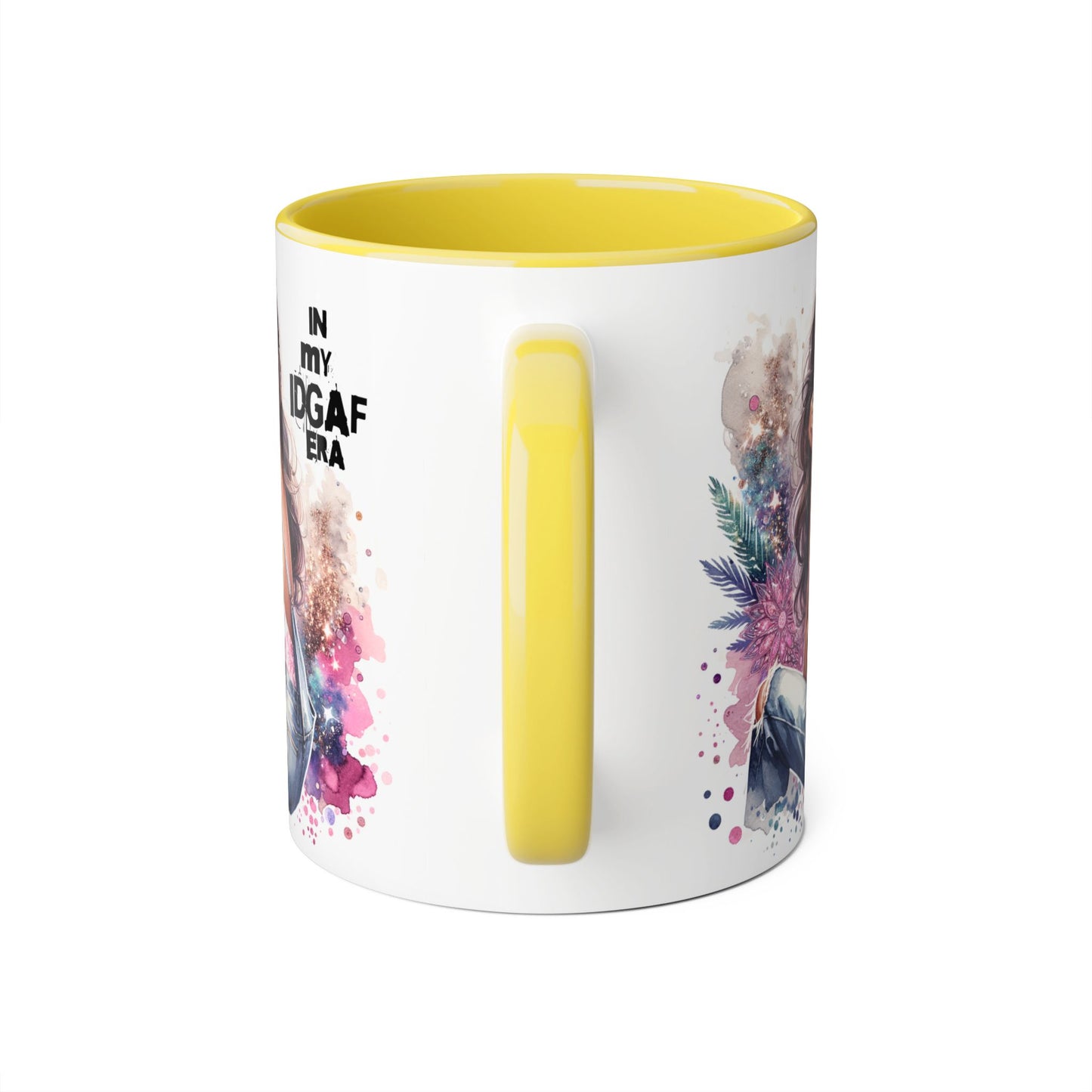 Stylish IDGAF Era Accent Mug, Empowering Gift for Her, Cute Coffee Cup, Trendy Drinkware, Funny Quote Mug, Perfect for Gifting