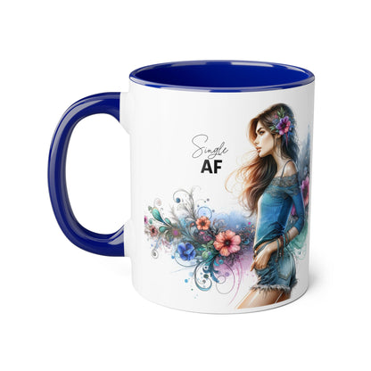 Vibrant Accent Mug - Perfect Gift for Singles, Fun Coffee Cup, Floral Artwork, Sassy Home Decor, Unique Birthday Present